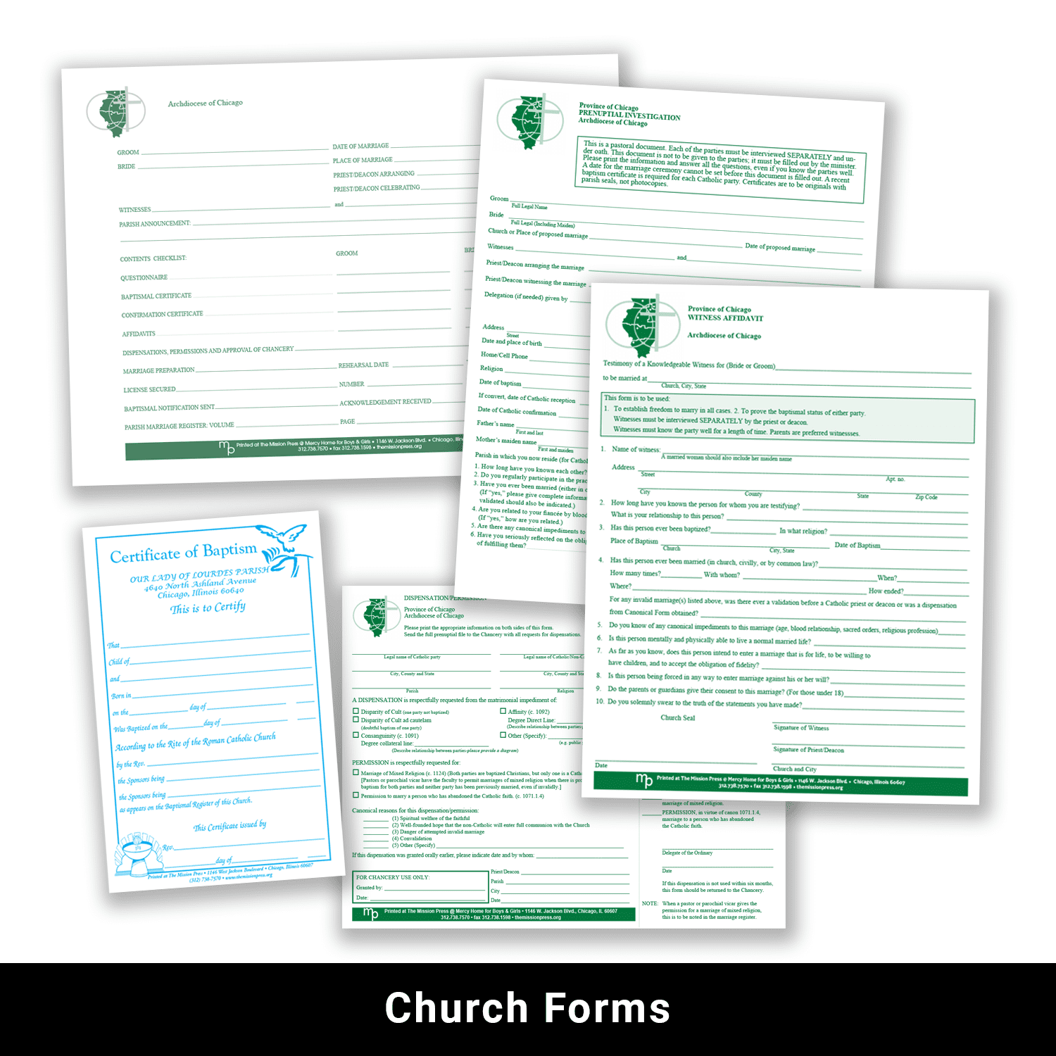 Church forms example